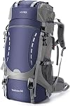 HOMIEE 50-60L Sac à dos pour trekking, sac à dos léger étanche avec couverture de pluie pour le camping