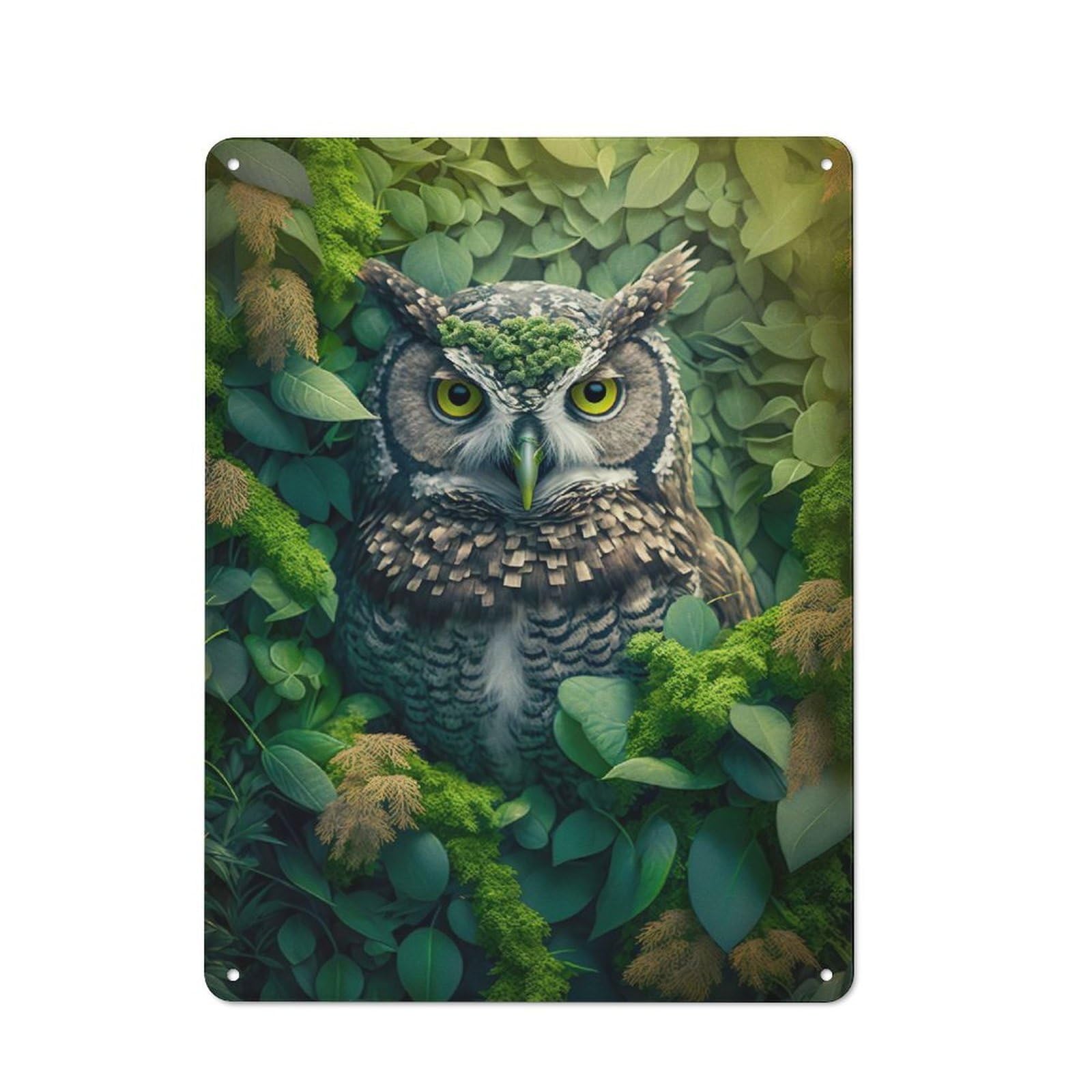 Junmoney Style-16 For Hobby Room Or Studio, Owl 2 Retro-Style Tin Sign 40X30cm, For Room Styling Across Hobby Rooms And Studios