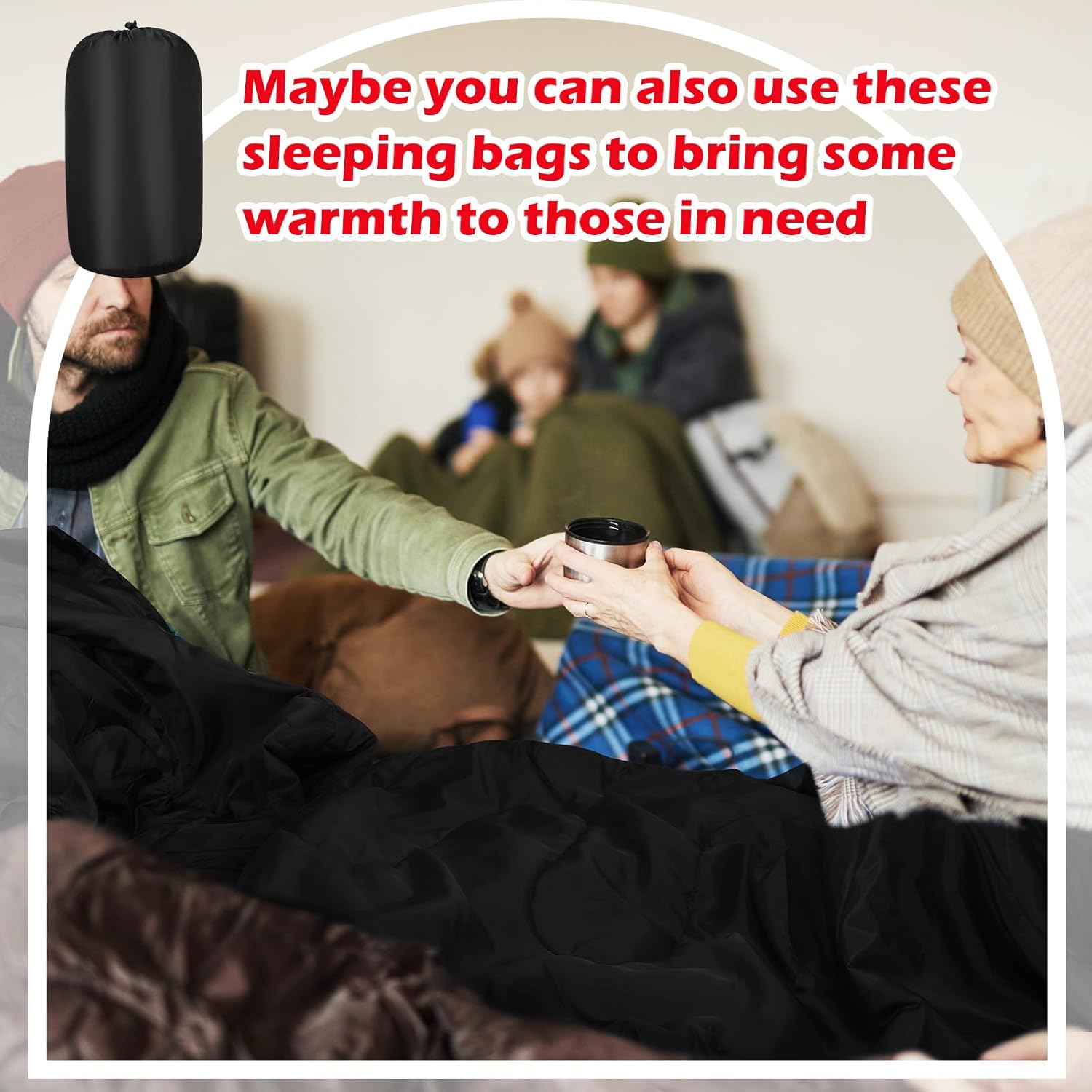 Macarrie 12 Pack Camping Sleeping Bags for Adults Homeless Bulk Cold Weather Kids Sleeping Bag Lightweight Waterproof Compression Sack for Backpacking Traveling Hiking Outdoor Shelter - Image 7