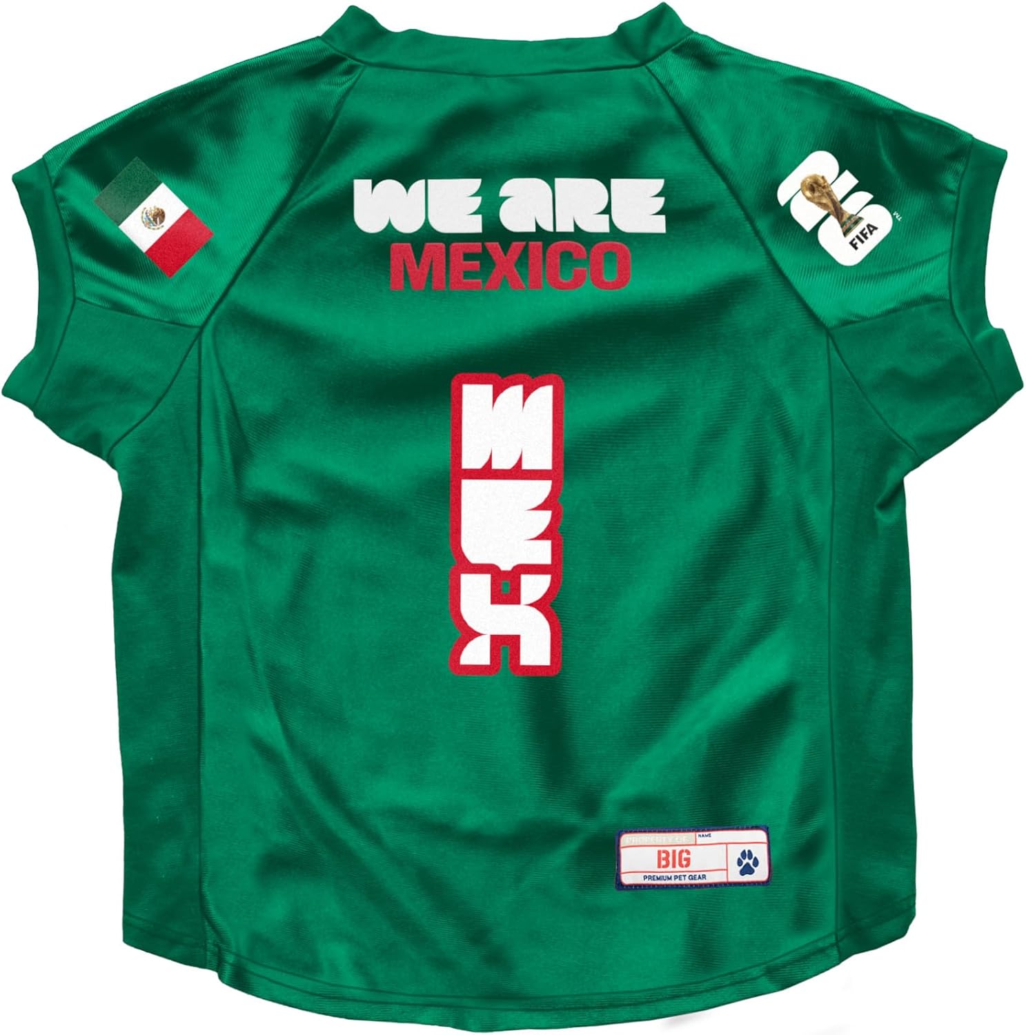 Littlearth Big Pet Stretch Jersey - Officially Licensed FIFA World Cup 2026 Teams, Size: Big (Back:24"-38";Chest Girth:32"-38";Neck:18";Wt:60-200lbs)