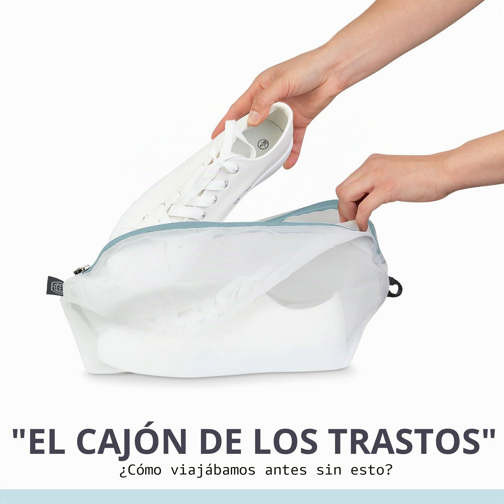 TRIPPED Travel Gear Organizadores para maleta, embalaje, grandes, con malla transparente, organizadores de viaje, compresión, turquesa polvoriento