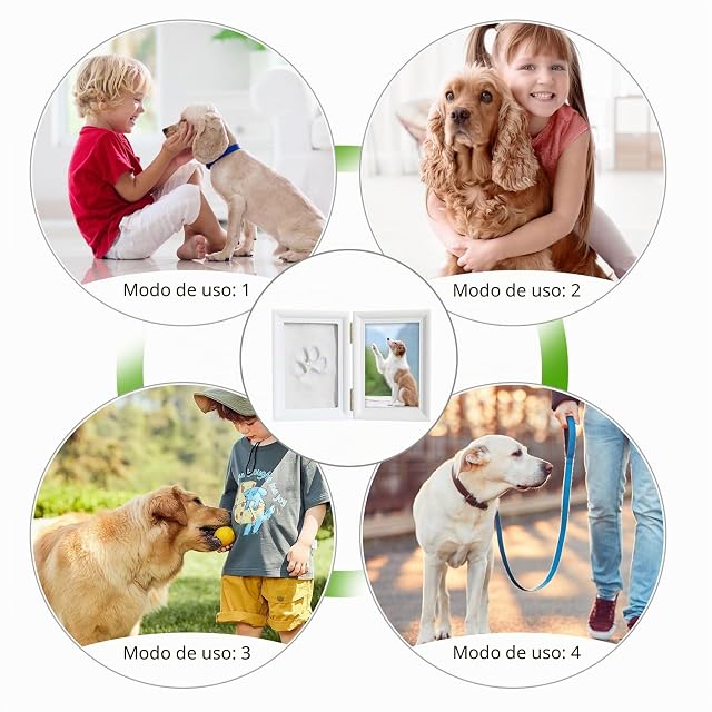 Foto 7 de 7 de Kit de huella para perros y gatos, molde de galletas y marco de fotos
