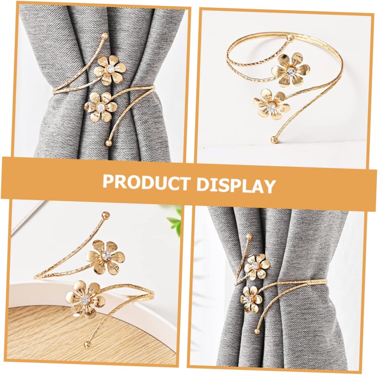 2pcs Alloy Flower Curtain Tiebacks with Buckles for Home image 4