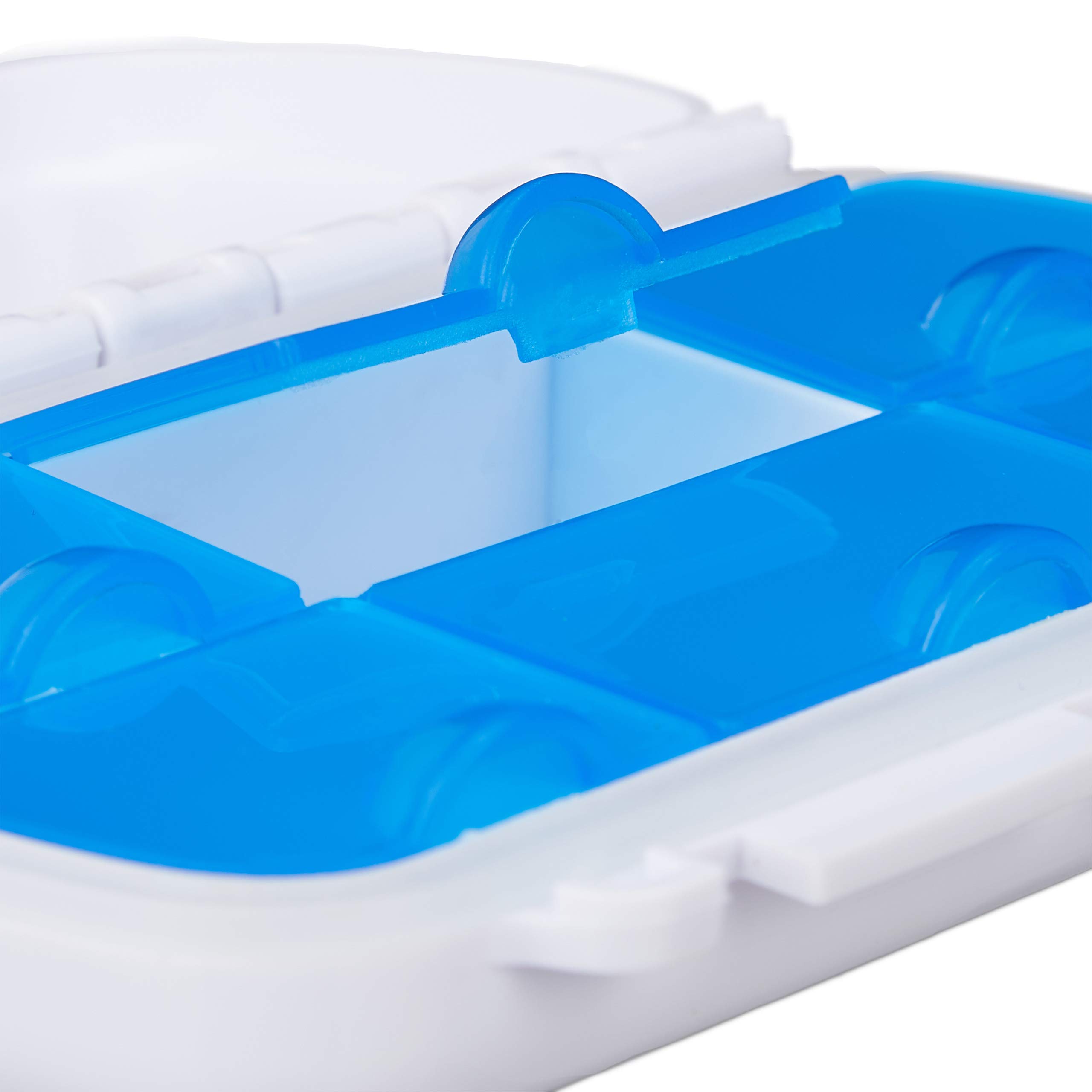 Relaxdays Set 3 Portapillole Impermeabili Plastica senza BPA Bianco Blu