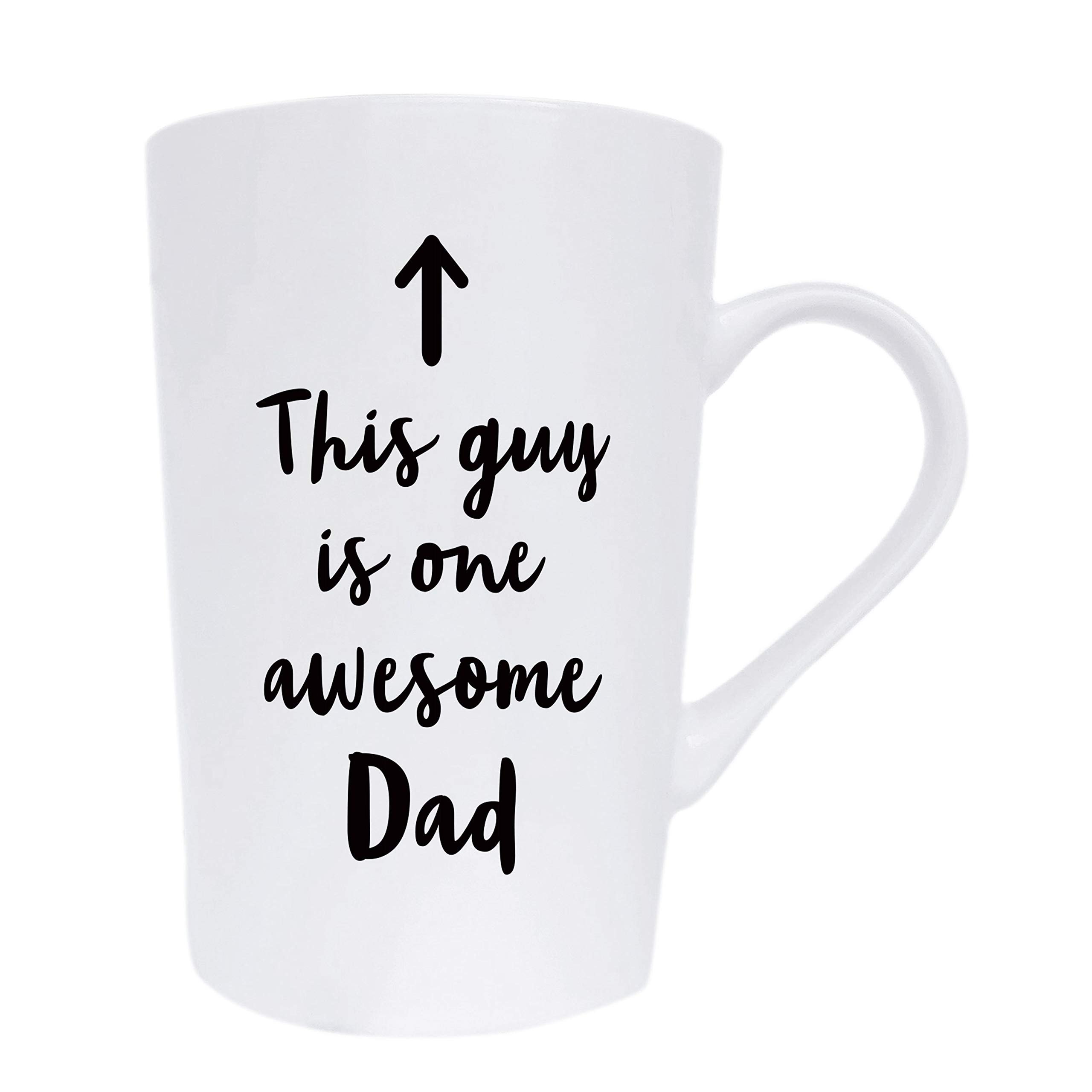 This Guy is One Awesome Dad Coffee Mug Christmas Gifts, Funny Quote Cup for Father's Day or Valentine's Day from Daughter Son or Wife, White 12 Oz