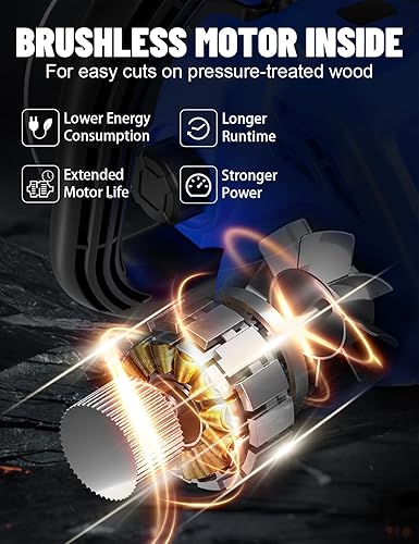 Miniatura 6 de AZZUNO Motosierra Eléctrica Inalámbrica de 12 Pulgadas con Ajuste de Cadena Sin Herramientas y Lubricación Automática, Juego de Motosierra de Cadena