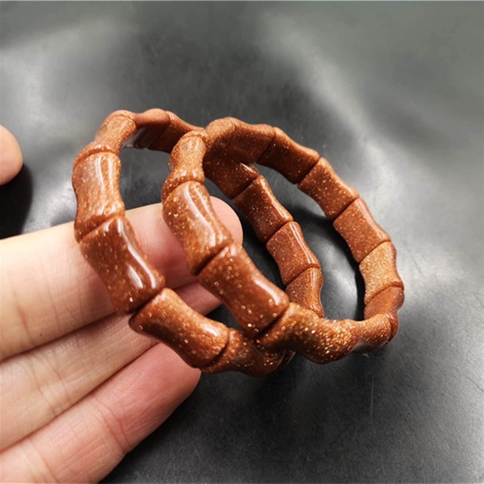Pulsera de jade de bambú natural tallada a mano joyería fina verde 6