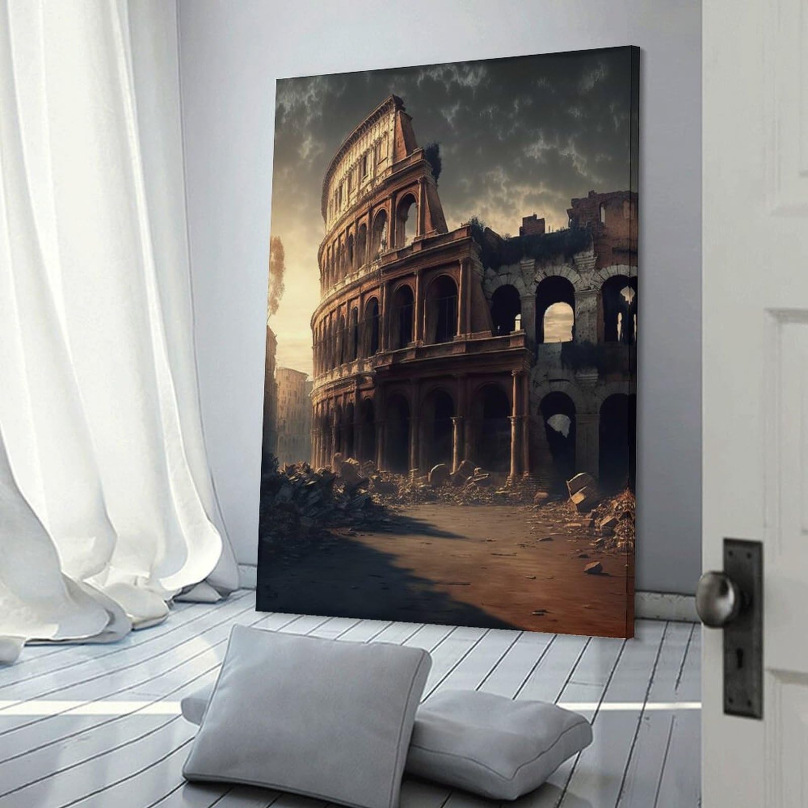 Junmoney Colosseum Canvas Wall Art 08x12inch(20x30cm), for Home Lounge, Bedroom Or Reading Nook, Eye Catching Artwork for Blank Walls