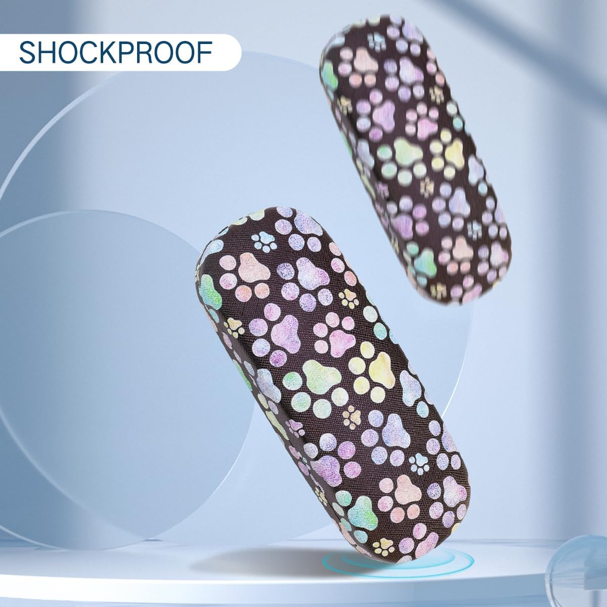 PERFECTSIGHT Hard Shell Eyeglasses Case, PU Leather Protective Glasses Case, Cute Eyeglass Case for Women Men Girls - Image 3