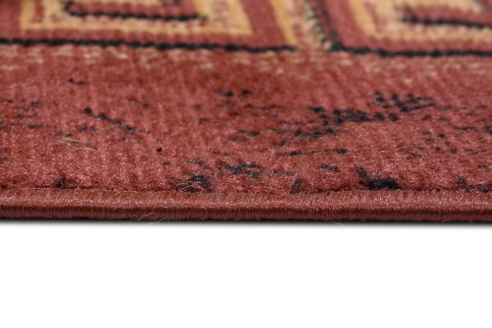 TAPISO Atlas Tappeto Salotto Moderno Pelo Corto Design Astratto Fiori Cornice Motivo Geometrico Floreale tonalità Marrone Oeko-Tex Soggiorno Sala Camera Ufficio 130 x 190 cm