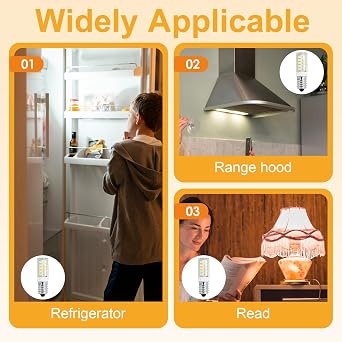 2Pcs E14 LED Corn Bulb Light 5W AC220-240V Cool White 6000K for Fridge Cooker [Energy Class E]