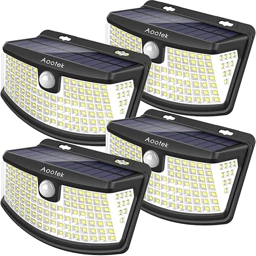 Aootek New Solar Motion Sensor Lights 120 LEDs with Lights