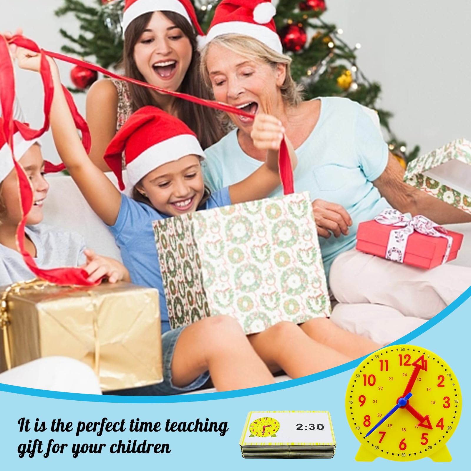 1 Set Modello di Orologio didattico, Orologio di apprendimento, Apprendimento Giochi Matematica Orologio di,Gioco Orologio Bambini Adatto a Bambini
