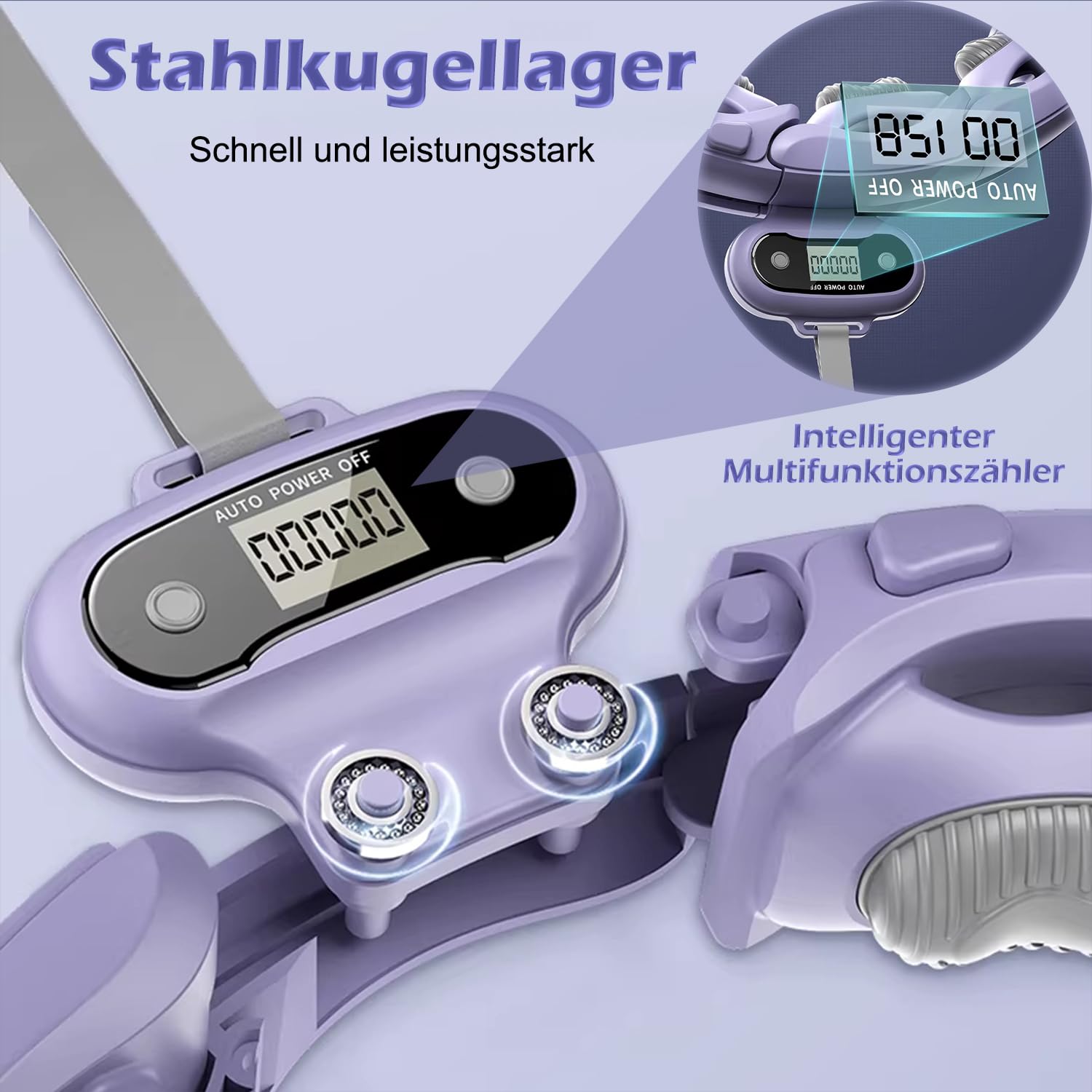 Hula Hoop mit Gewicht Kugel mit Zähler,15 Knoten Umfang (70-93cm),Smart Hula Hoop Reifen Erwachsene,Einstellbar Infinity Hoop für Das Fitnesstraining