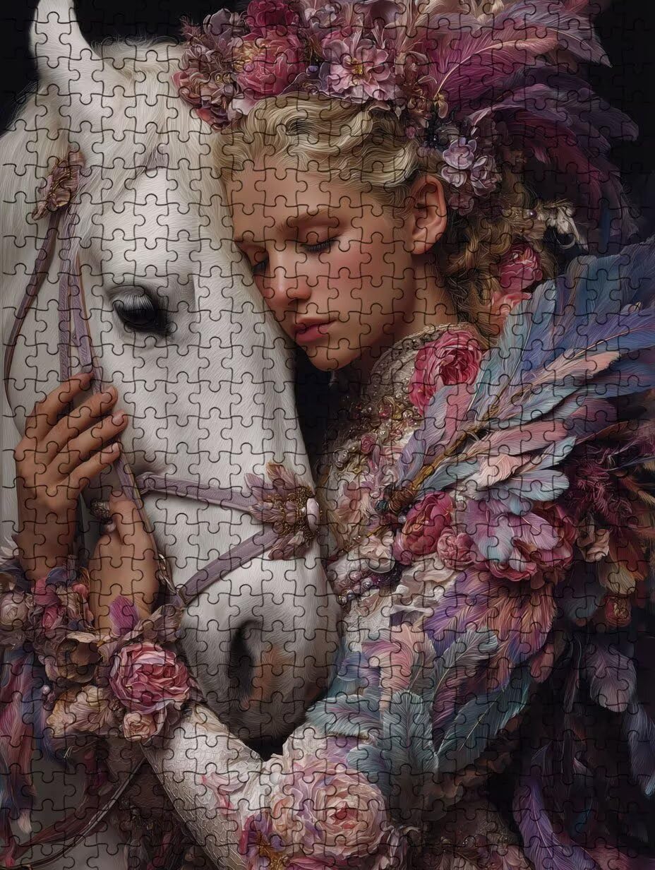 Konie Damskie, Klasyczne Puzzle 5000 Sztuk Dla Dorosłych BLQSBGA7-374 | Wyzwanie Zagadki, Gry Logiczne Cała Rodzina, Stres, Wystrój Domu Miłośnicy Puzzle