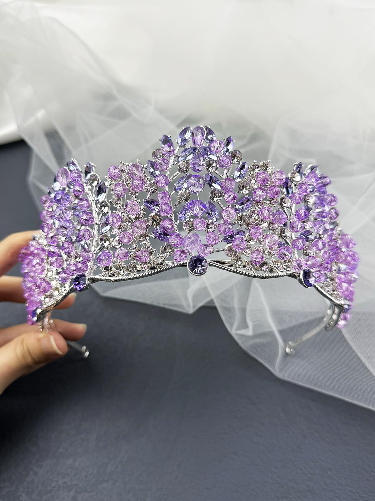 Tiaras y coronas de reina barroca con diamantes de imitación para mujer, diadema brillante de princesa hecha a mano de cristal para quinceañera, Halloween, cumpleaños, baile de graduación,