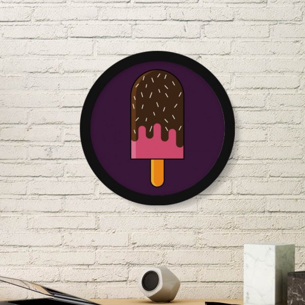 Cadre photo rond en bois noir Medium avec peinture d'art crème au chocolat Croustillant Douce