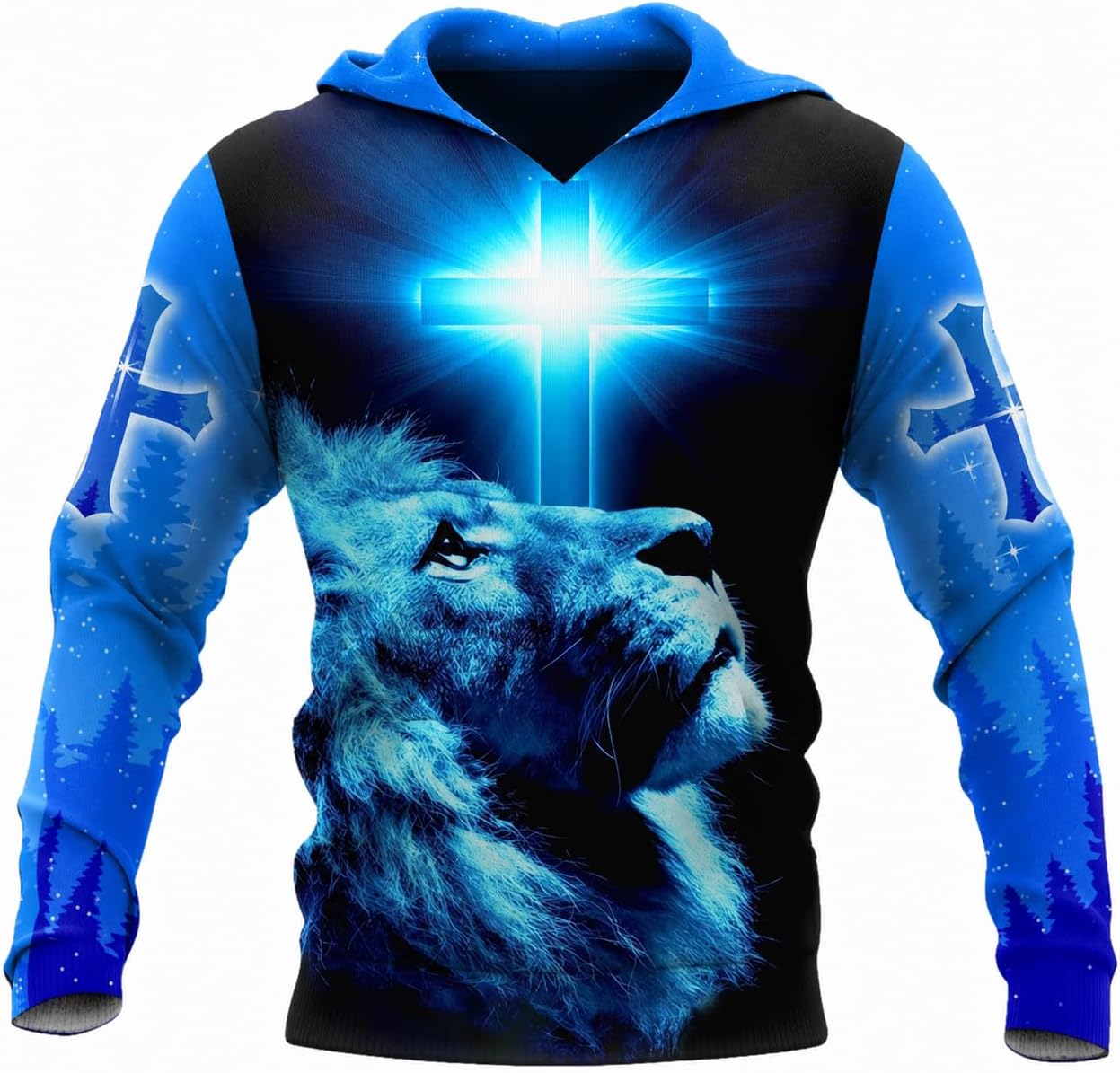 CHAOS MONKEY Mens 3D Hoodie Graphic Jesus Printed Casual Hooded Sweatshirts