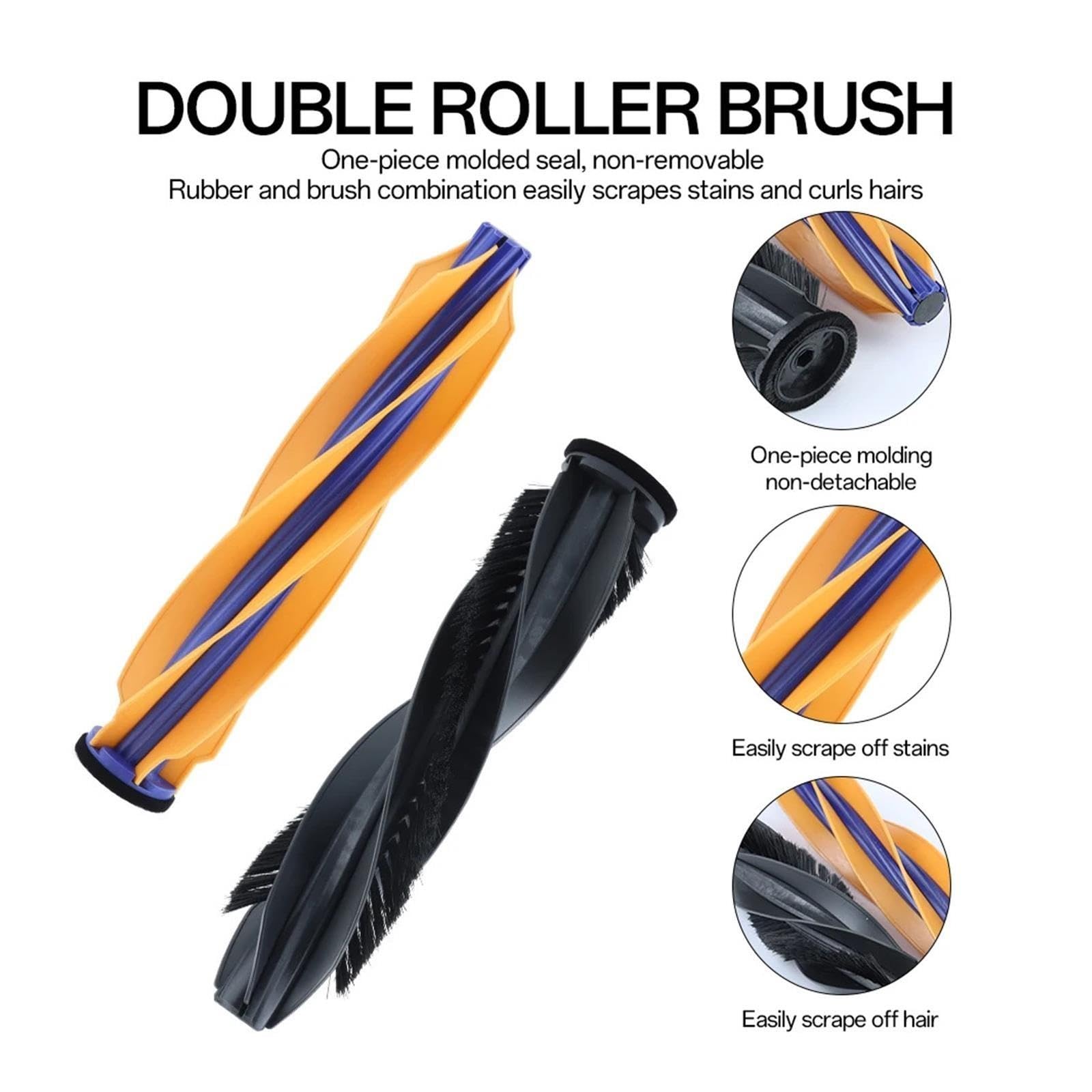 Bolsas de polvo de tela de mopa con filtro de Cepillo Lateral de cepillo principal, compatibles con piezas de aspiradora Dreame, X60 Max Ultra Complete/ X60 Ultra/Master(18pcs)