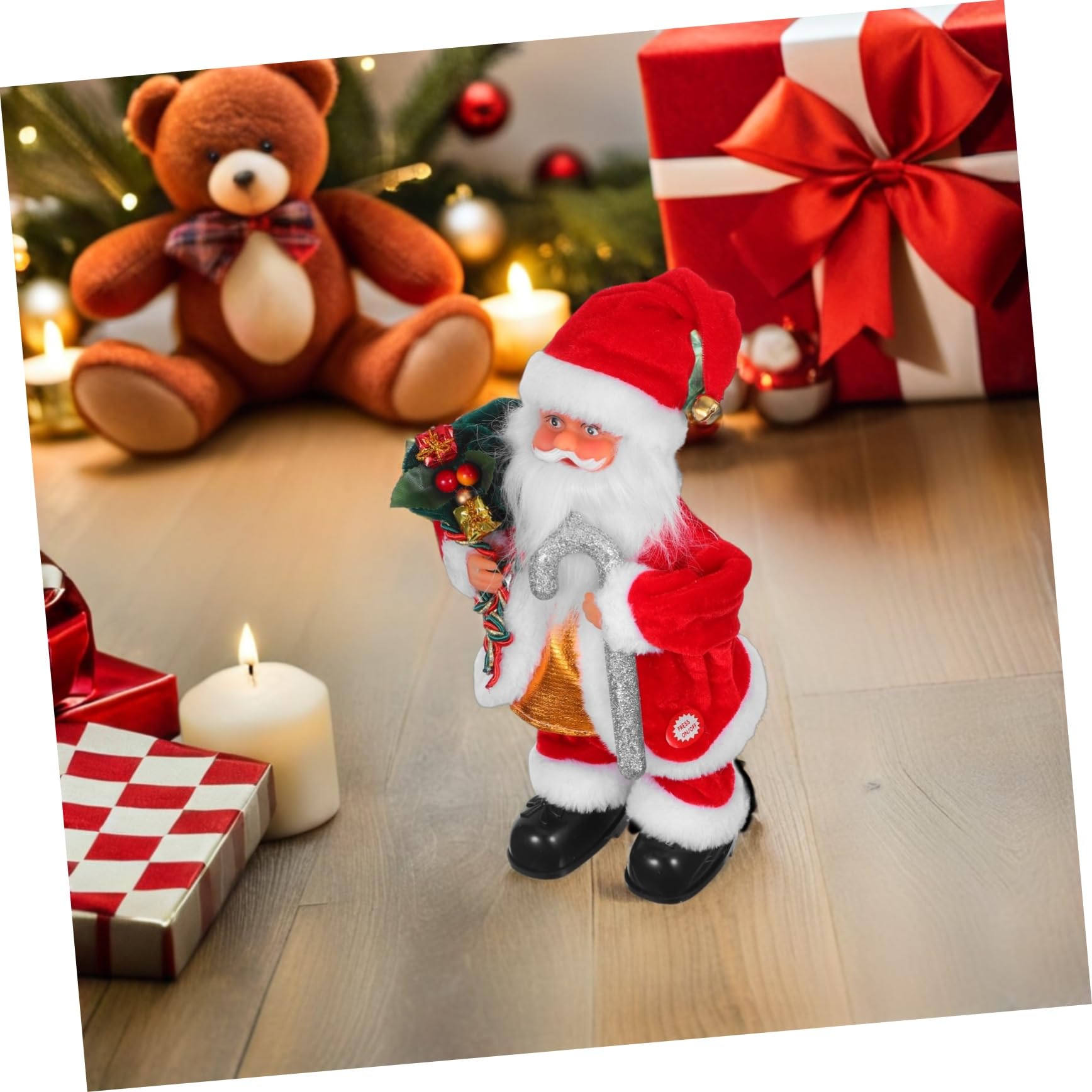 Beaupretty Juguete De Papá Noel Eléctrico con Música Adorno Navideño Adorable Juguete De Fiestas para Decoración Familiar y Regalos