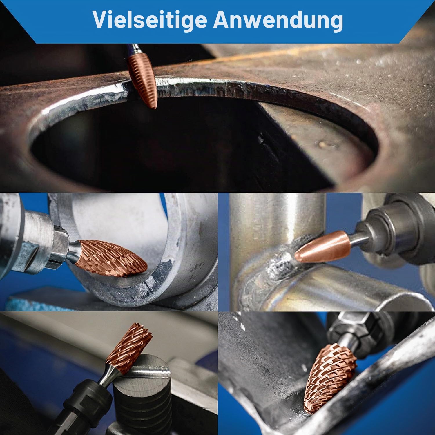 Hartmetall-Frässtifte mit Beschichtung ULTRA Co, 12 mm (metrisch) Durchmesser mit 6 mm metrischem Schaft, (speziell mit Chipbreaker) TJR… (Zylinder)