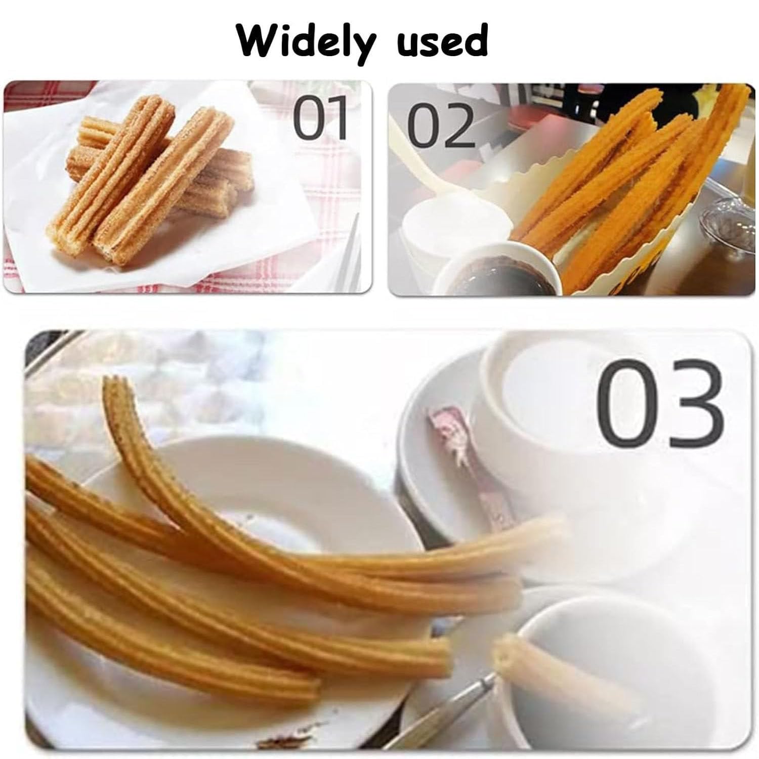 Máquina para hacer churros manual, comercial 2L/3L Manual Español Donut Churrera Churro Maker Machine con 5 tipos de moldes, Máquina para hacer churros española vertical de acero inoxidable,2L