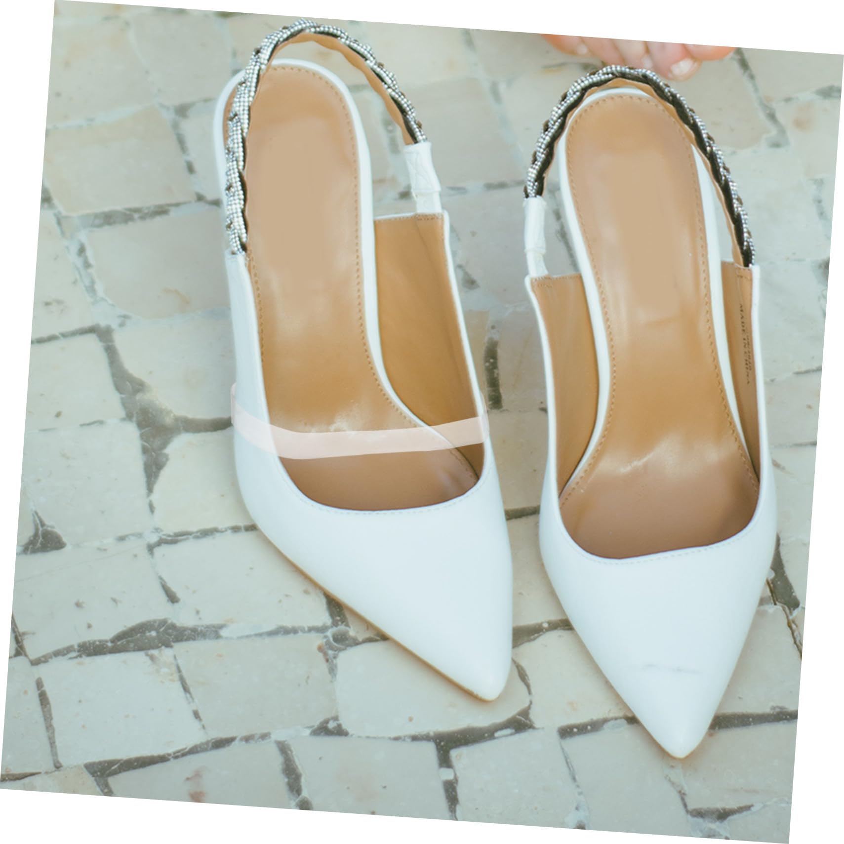 100 Paia Cinghie Elastiche Trasparenti per Scarpe con Donna Fasce Invisibili Antiscivolo Regolabili per Tenere Tacchi Comfort e Sicurezza per Eventi e Uso Quotidiano