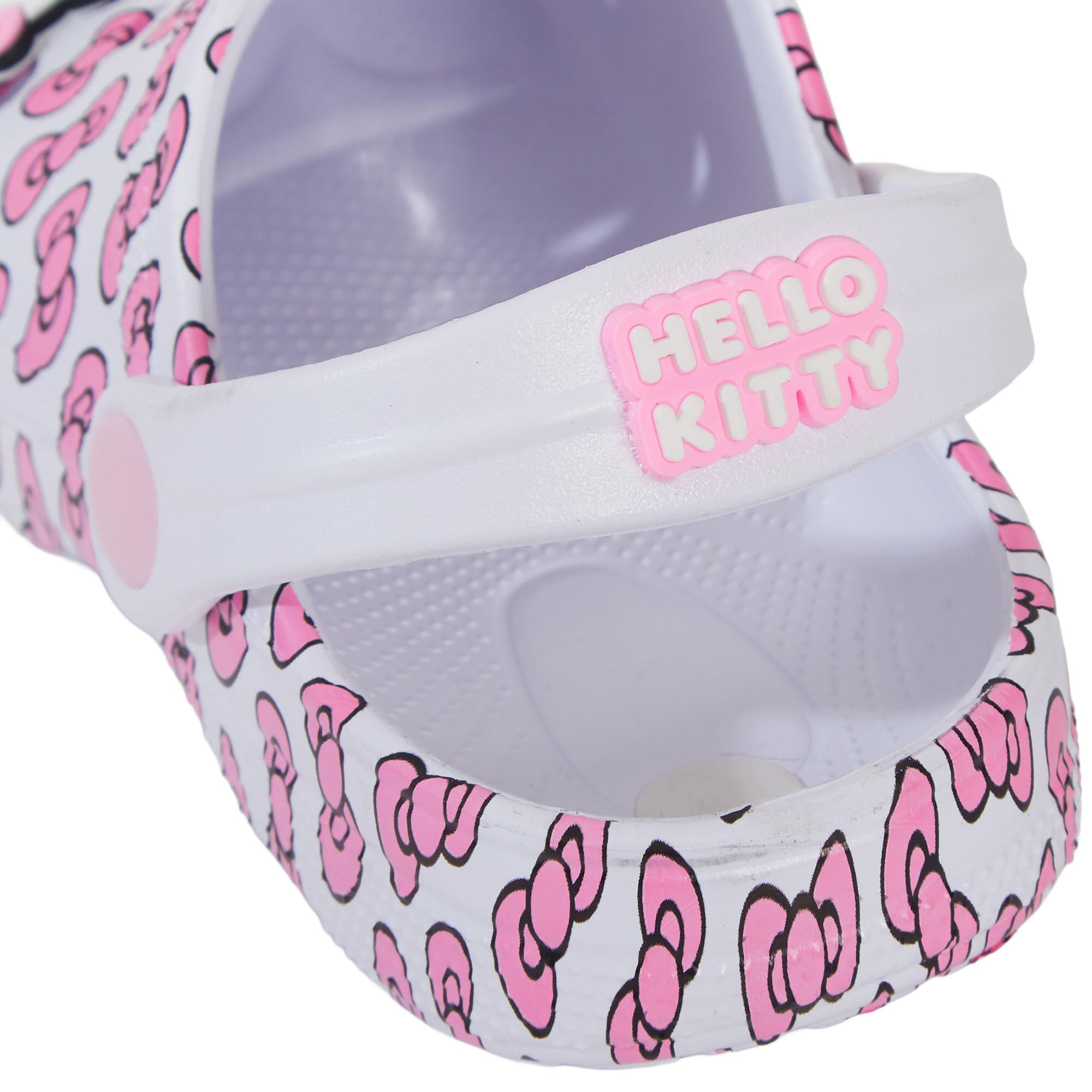 Hello Kitty Sabots pour filles avec breloques, badges, chaussures d'intérieur et d'extérieur avec sangle de cheville