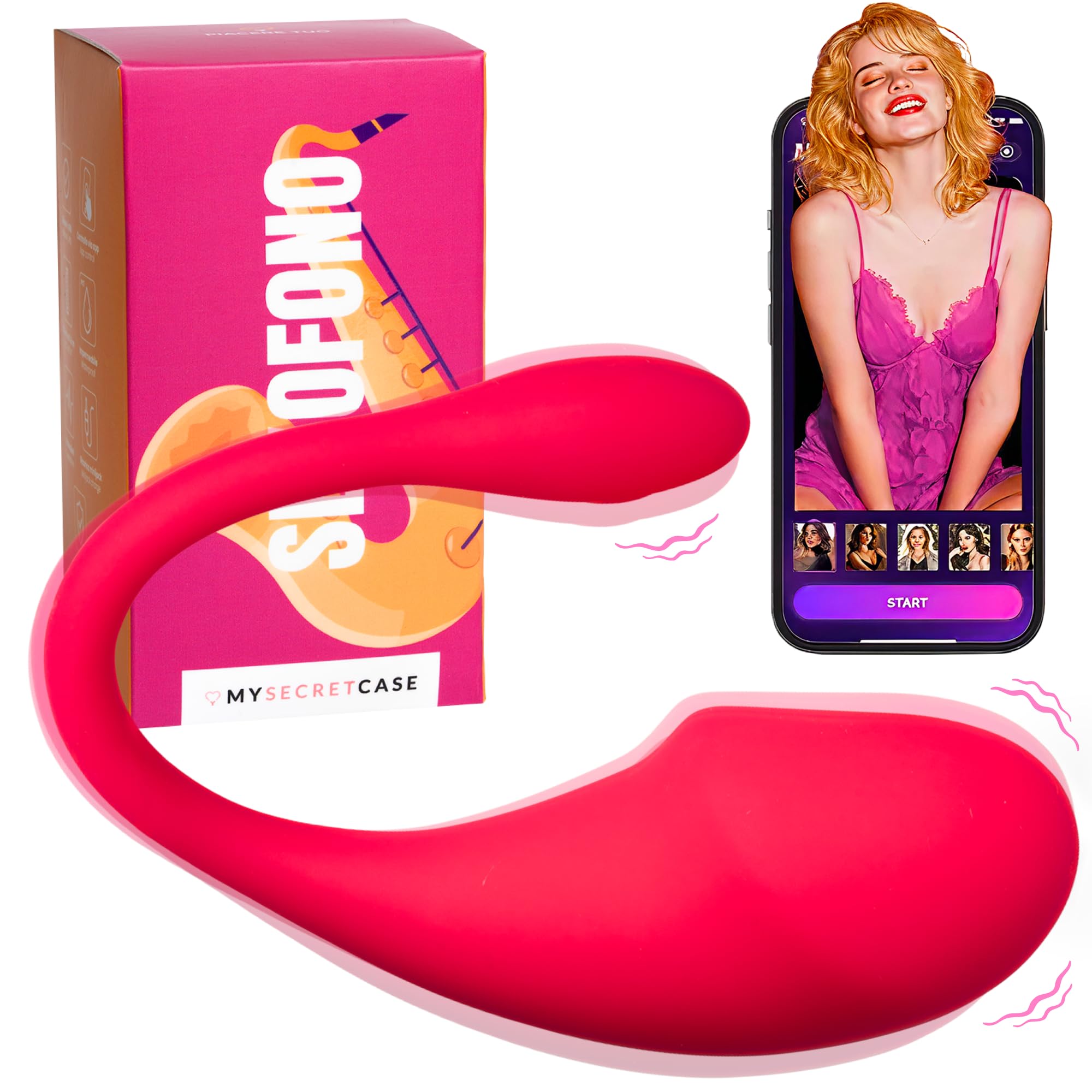 MySecretCase Ovetto Vibrante con Telecomando Stimolatore Clitoride Femminile 9 Modalità di Vibrazione Sexytoysys Donna Vibratoreper Donna Punto G Squirting Comando a Distanza Impermeabile Fucsia