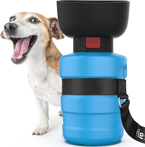 Miniatura 23 de lesotc - Botella de agua para perros mejorada, dispensador de agua portátil a prueba de fugas, botella de agua para mascotas, para caminar al aire