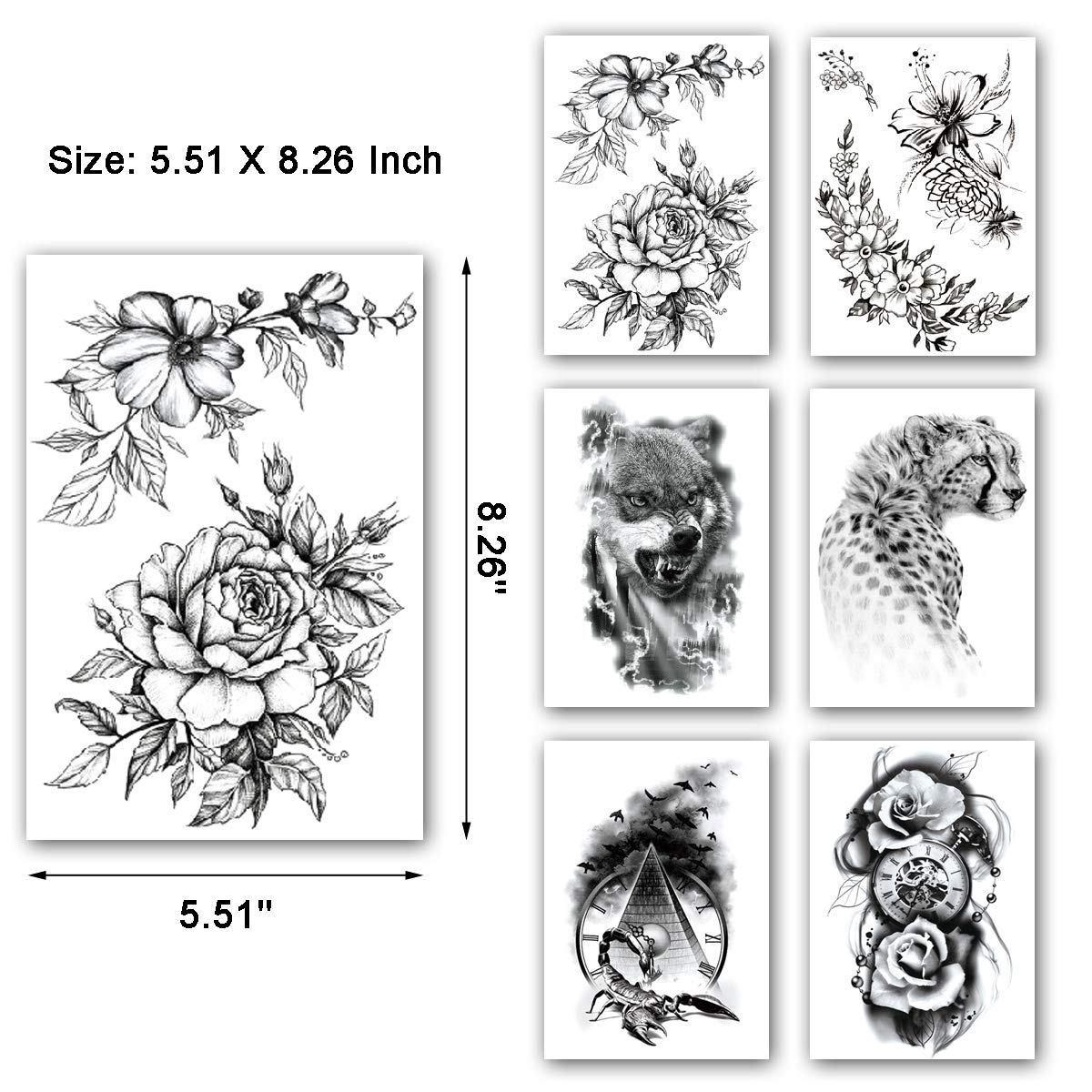 Extra Large Temporary Tattoos Sleeve, Full Arm Sleeve Temporary Tattoos