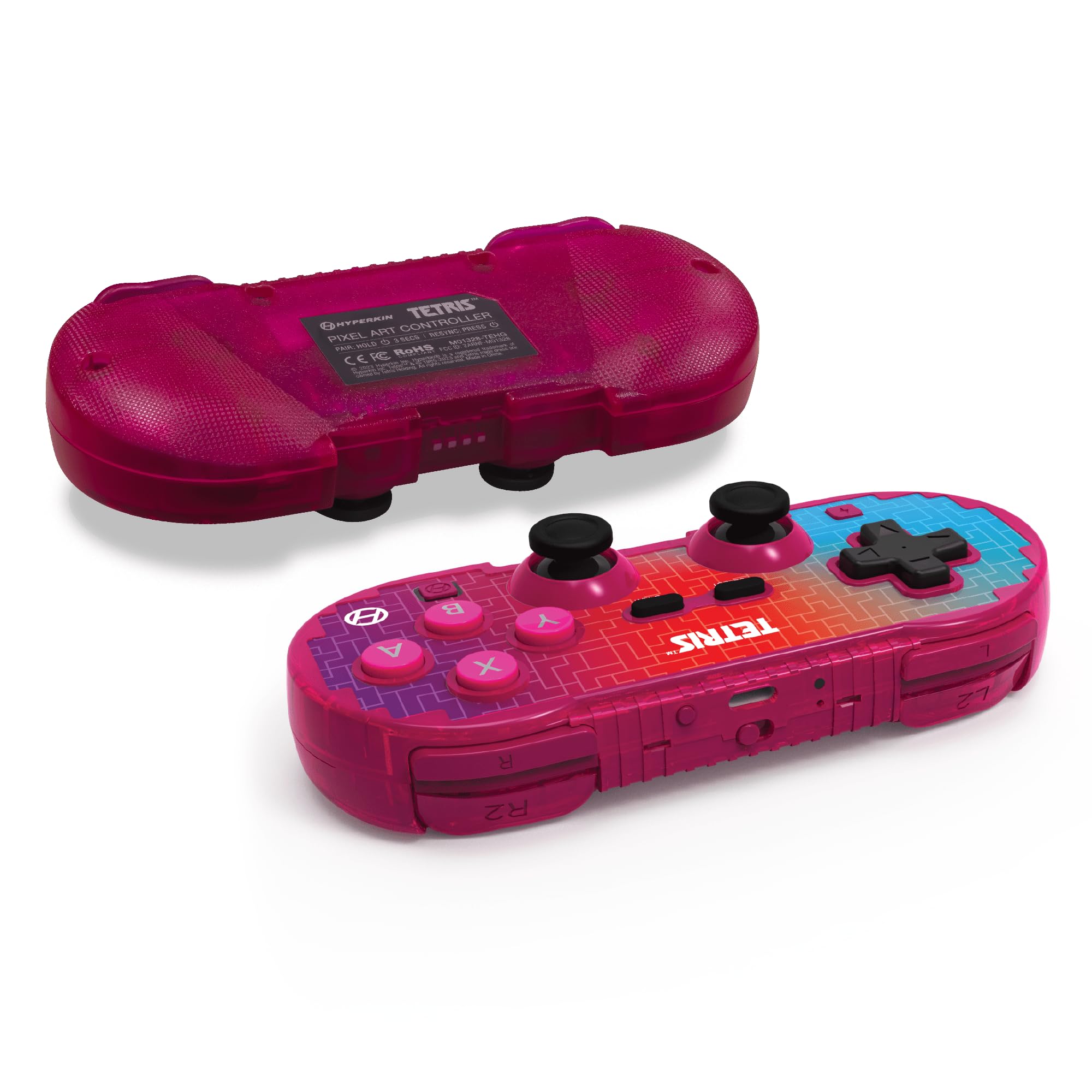 Hyperkin Pixel Art Controller Bluetooth ufficiale Tetris™ Edition - Licenza ufficiale - Per Nintendo Switch/Oled, PC, Mac, Android, iOS (Hyper Gradient)