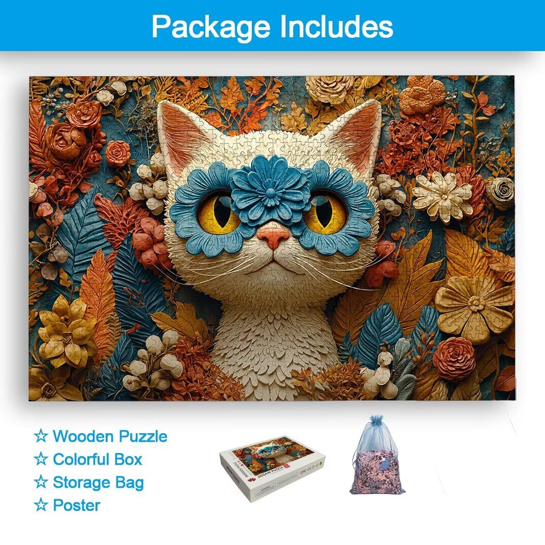 Puzzle Gatto, Puzzle 1000 Pezzi per Adulti, Regalo Donna/Uomo -2517