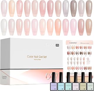 CANNI 30Pcs 9ML Jelly Gel Nail Polish Set, Nude Pink White Soak Off UV LED | Smooth Application • Rich Color Coverage • Glossy Finish • Long-Lasting • Easy Removal • Creative Nail Art • Salon & DIY Use