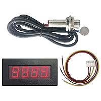 Vista 1 de DIGITEN 4 Digital Red LED Tachometer RPM Speed Meter + Hall Proximity Switch Magnet Sensor NPN for Lathe Conveyor Belt