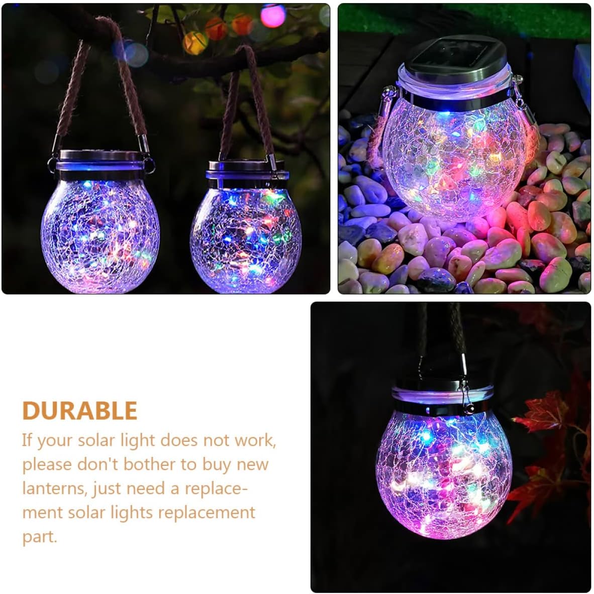 Uonlytech 6pcs Solar Replacement Tops for Jar Lights Solar Jug Lid Accessories for Outdoor Garden Decor Efficient Parts for Lanterns and Patios