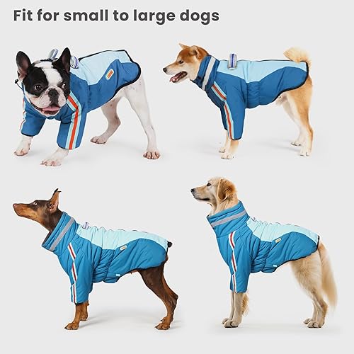 Miniatura 5 de Laifug Abrigos para perros para clima frío, abrigo de invierno de dos patas para perro con cuerda elástica de ajuste y doble anillo de tracción,