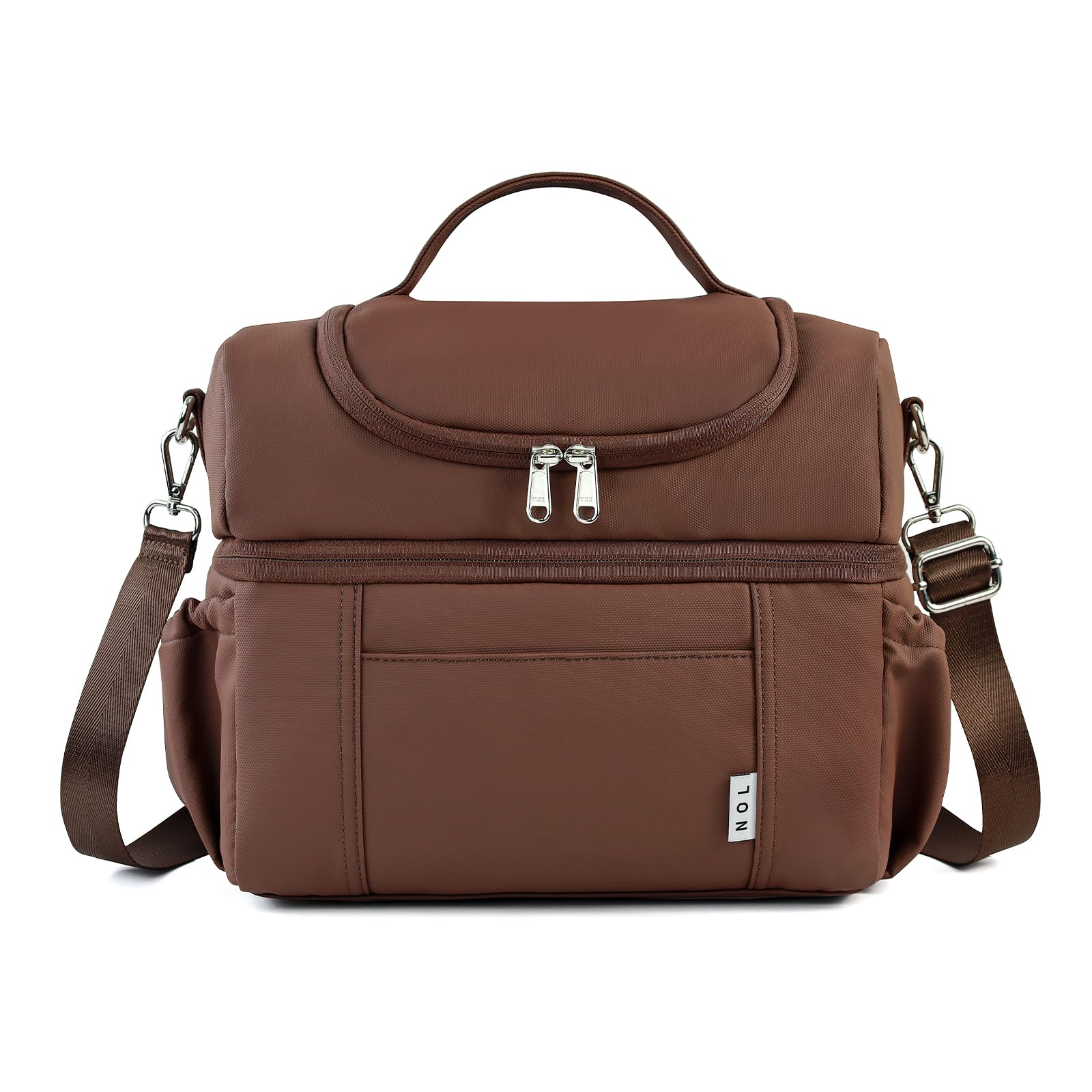 NOL Natural Organic Lifestyle Lunchbox für Erwachsene, isolierte Lunchtasche, große Doppel-Fächer, Lunch-Tasche, Kühler, leicht, Nylon, wasserdicht, Lunchbox für Arbeit, Picknick, Reisen, Outdoor,