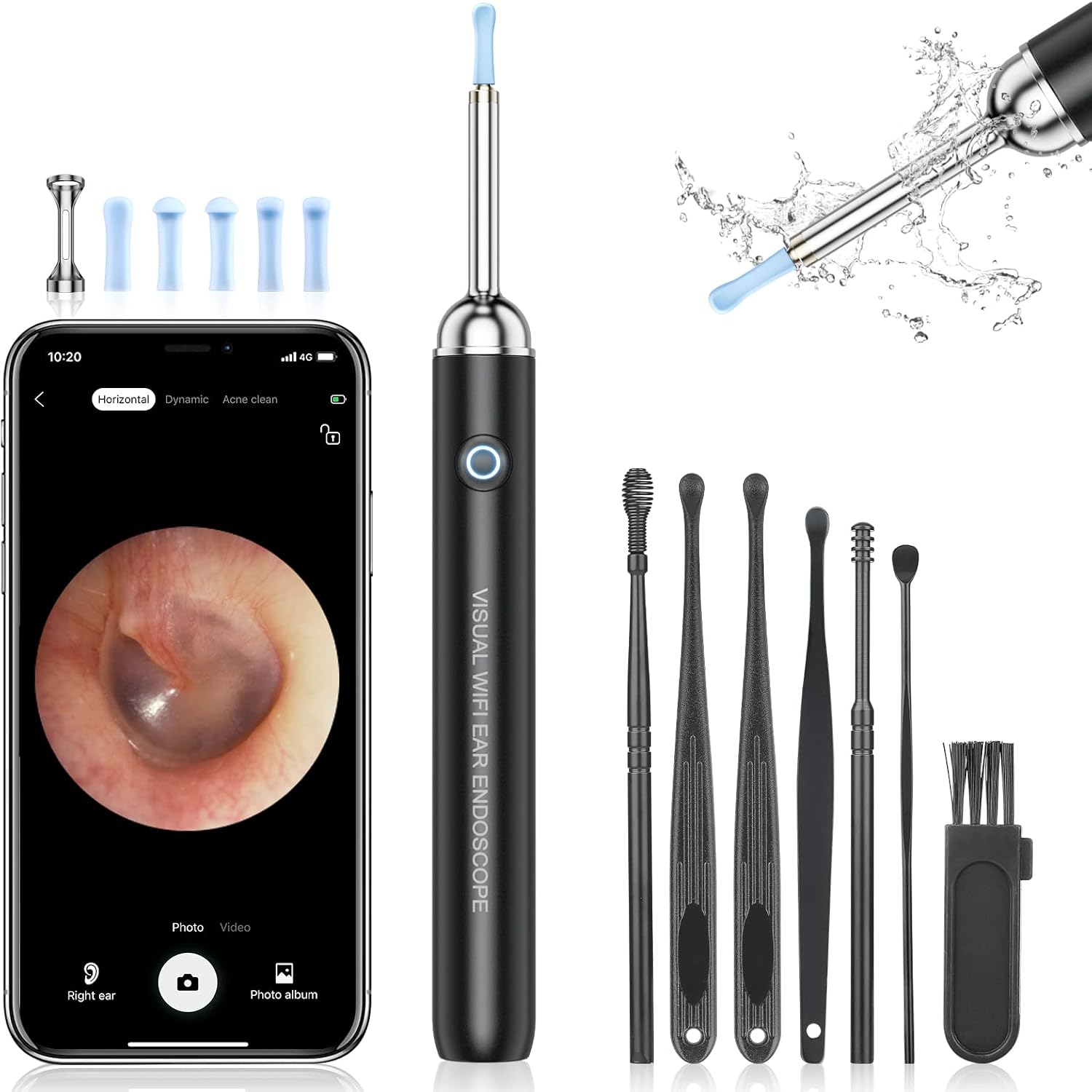 Ear Wax Removal Tool Camera: 1296p Earwax Remover Otoscope Rechargeable Visual Wireless Smart with Visible Lighted Endoscope Ear Cleaning Clean Scope Kit