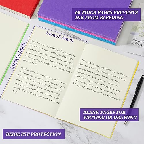 Miniatura 4 de Thenshop 30 cuadernos de papel kraft A5 sin forro, cuadernos de bocetos, cuadernos de composición, diarios en blanco a granel para estudiantes,