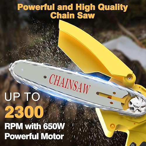 Miniatura 6 de Mini motosierra inalámbrica para Dewalt de 20 V MAX con batería (sin batería), motosierra eléctrica inalámbrica de 8 pulgadas con engrasador