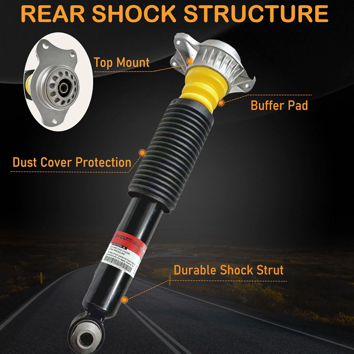 Rear Shocks Absorber Struts Assembly w/o EDC for BMW F07 550i GT Base 2010-2015, 535i GT Base 2010-2017, 530i 540i Base 2017, 550i Base 2010, F11 2WD/RWD 2011-2016 33526795449 33526798150