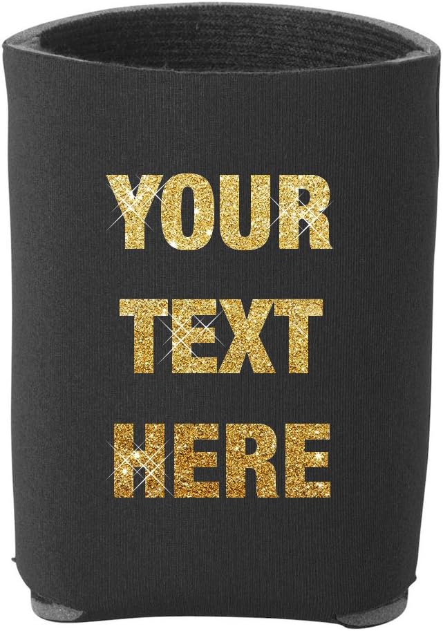 Prnnt Glitter 12 Pieces Custom Personalized Insulated Beverage Holder Your Text Here Beer Can Insulators, Coolies for 12 Ounce Cans and Bottles