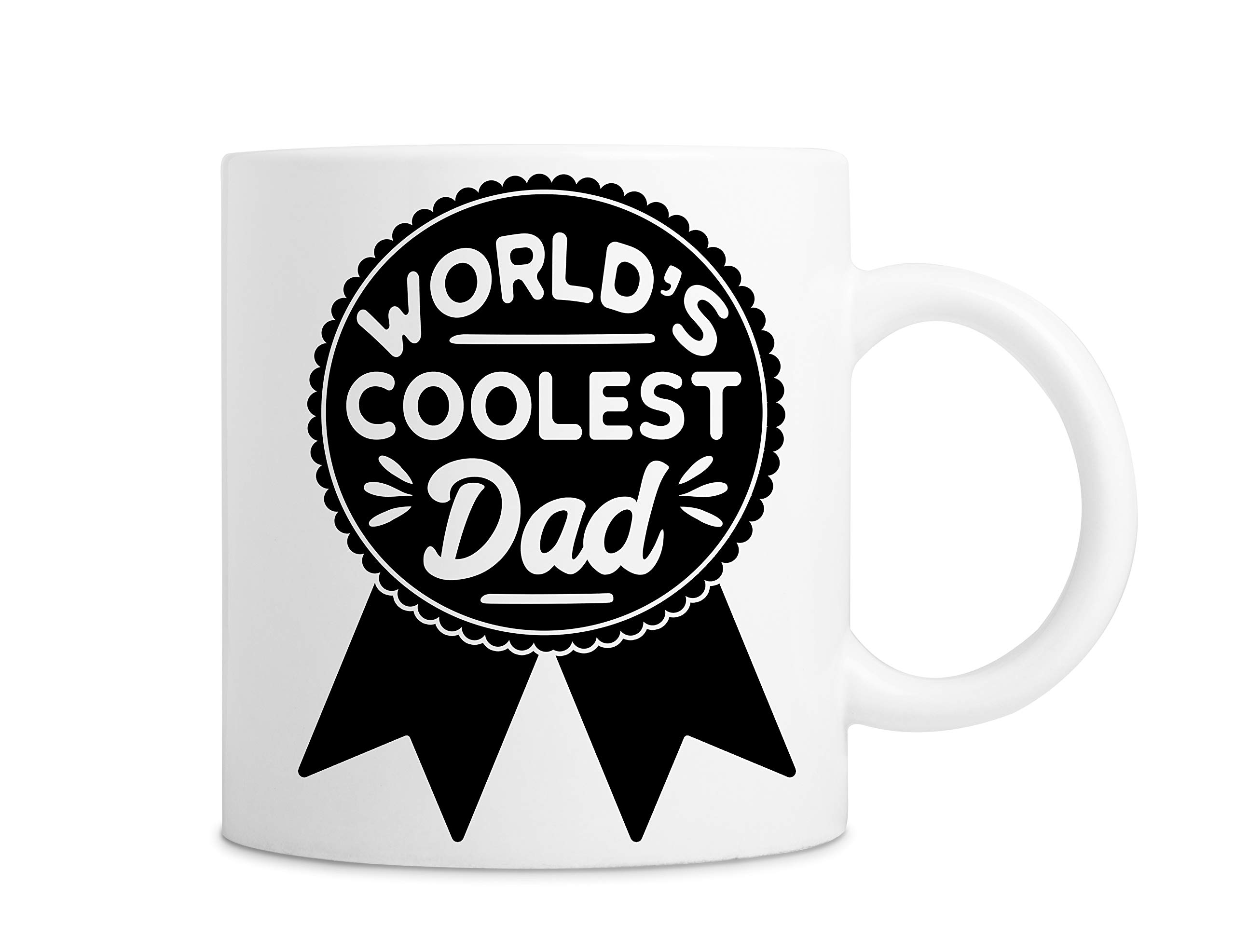 World's Coolest Dad Coffee Mug - Funny Fathers Day Mug - 11 OZ White Coffee Mug - Great Mug Gift for Fathers, Dads, Papa, Grandpa, Grandpapa