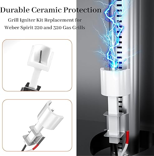 Miniatura 6 de onlyfire 7643 Kit de encendido de parrilla de repuesto para parrillas de gas Weber Spirit 220 y 320 (con paneles de control frontales montados)
