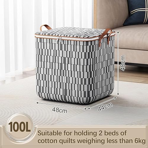 Miniatura 2 de Bolsa de almacenamiento de ropa, no tejida, plegable, bolsa de almacenamiento multiusos, de gran capacidad, ligera, portátil, caja de almacenamiento