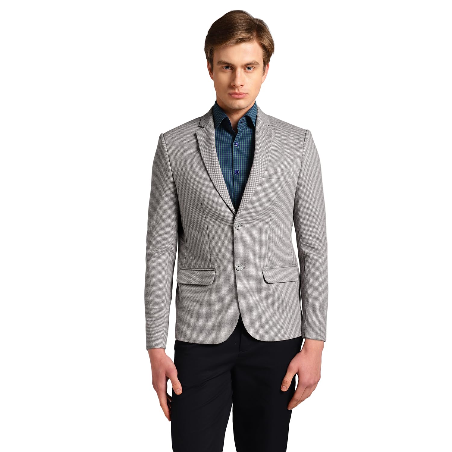 Men’s Micro Houndstooth Pattern Wool-Texture Blazer | Slim Fit Part Formal,Partwear & Casual Blazer-image-1