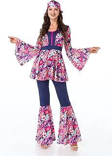 Velcoxplay 60s 70s Hippie Costume Women\\\'s Hippie Clothing