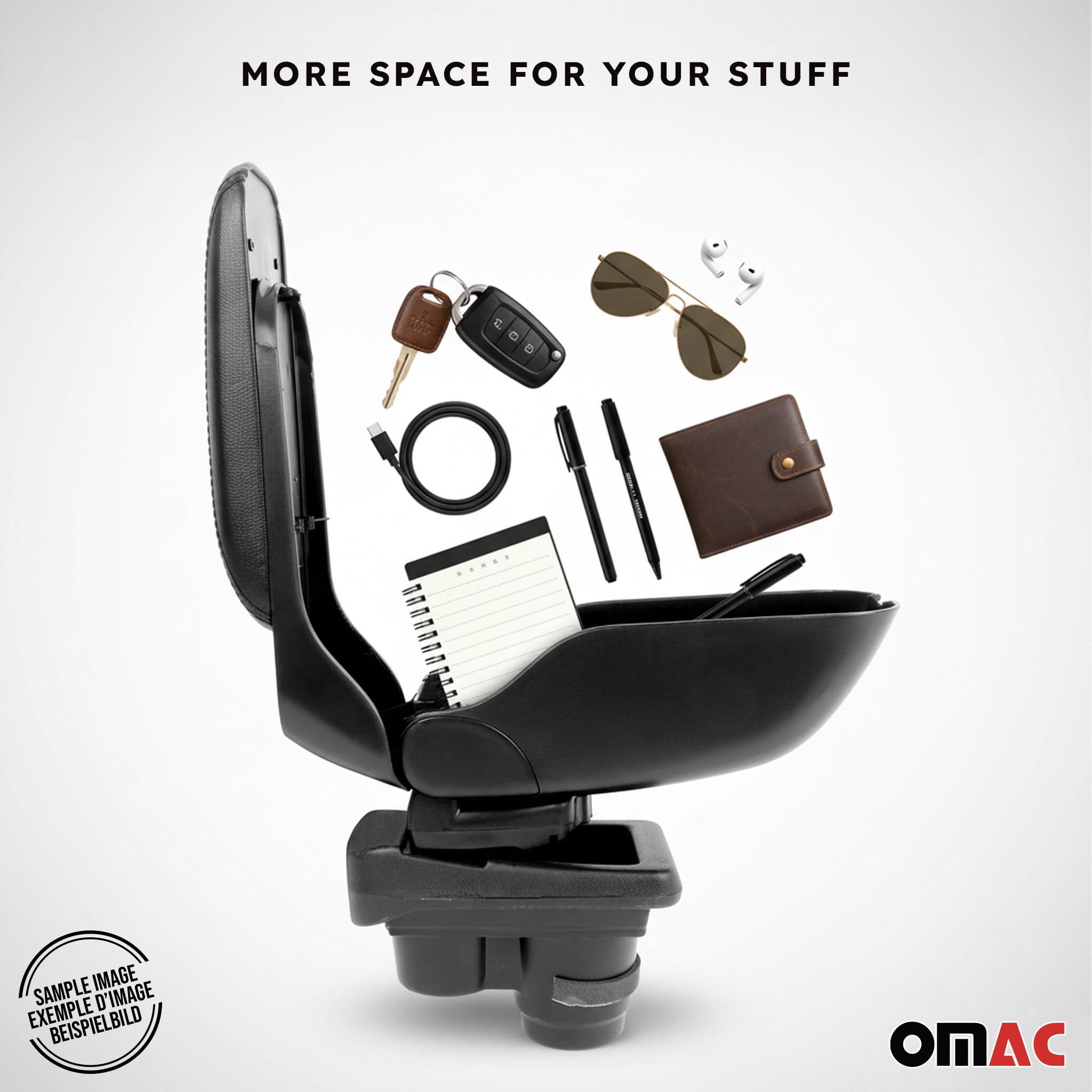 Bracciolo Centrale Per Dacia Dokker - Universale In Similpelle, Comfort Per Guida Lunga, Nero Con Linea Bianca - Foto 8