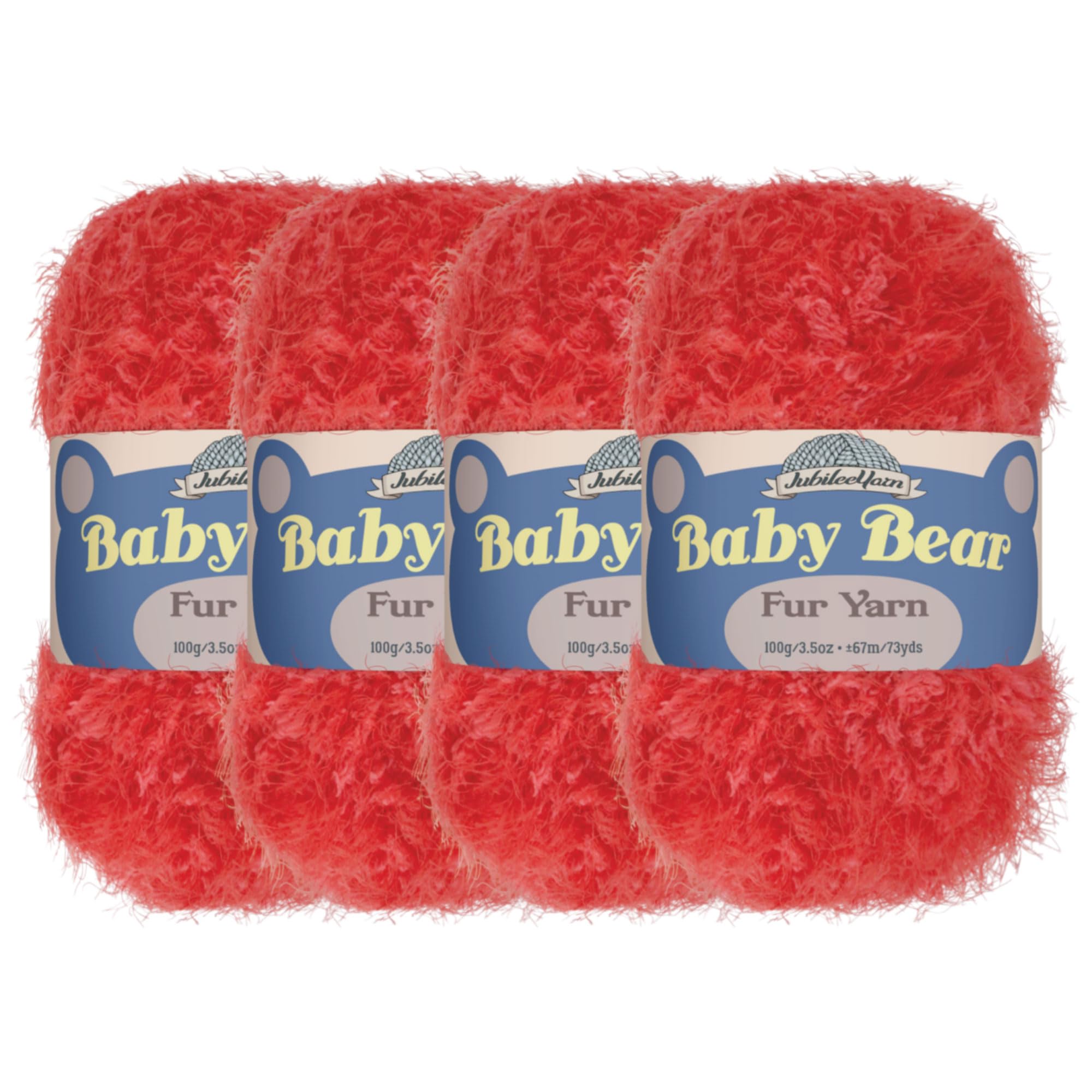 Lana de poliéster JubileeYarn rojo caramelo de tacto sedoso y acabado impecable 400g
